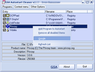 GSA Autostart Cleaner screenshot